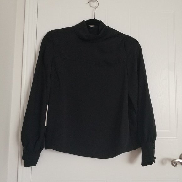 Aritzia Wilfred Trapeze Blouse Black XXS - Picture 2 of 7